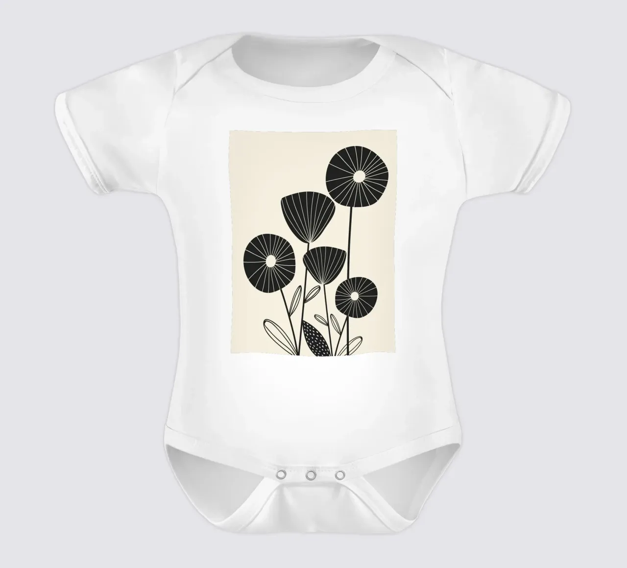 Abstract Flowers body neonato maniche corte da Flow Line