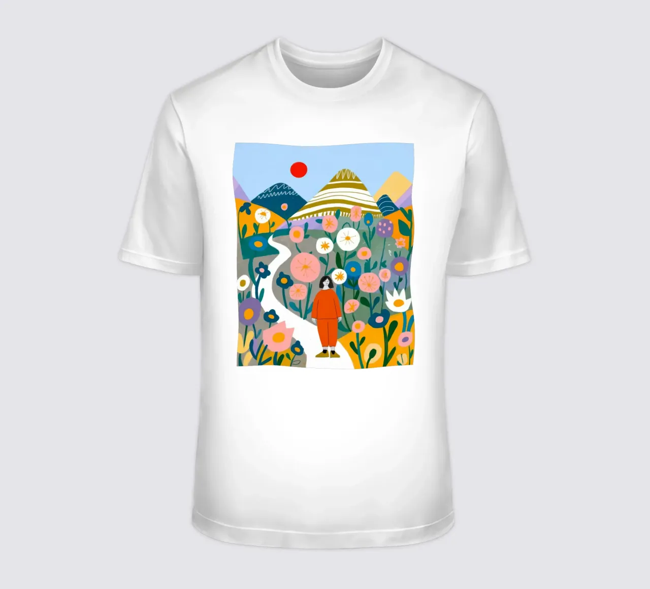 Berg Bloemen Pad t-shirt van Lumina Vision