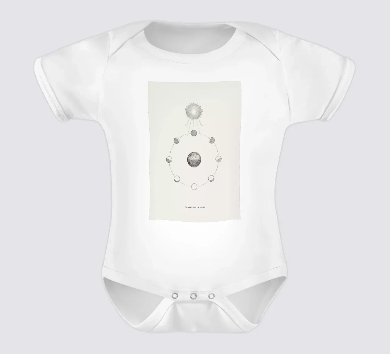 Phases de la Lune body neonato maniche corte da Flora & Fauna