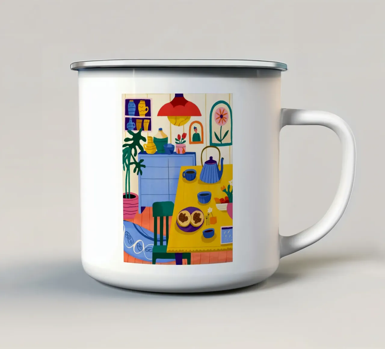 Sinfonia di colori per la cucina tazza in smalto da Lumina Vision