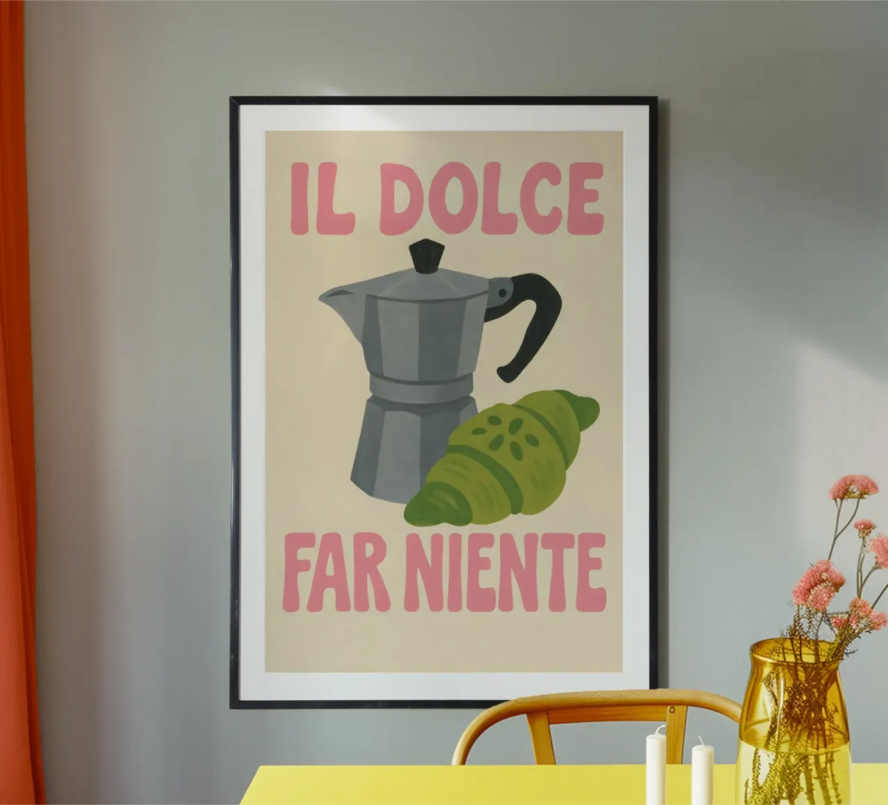 Il Dolce Far Niente – Kaffee & Croissant poster da Grande Bellezza