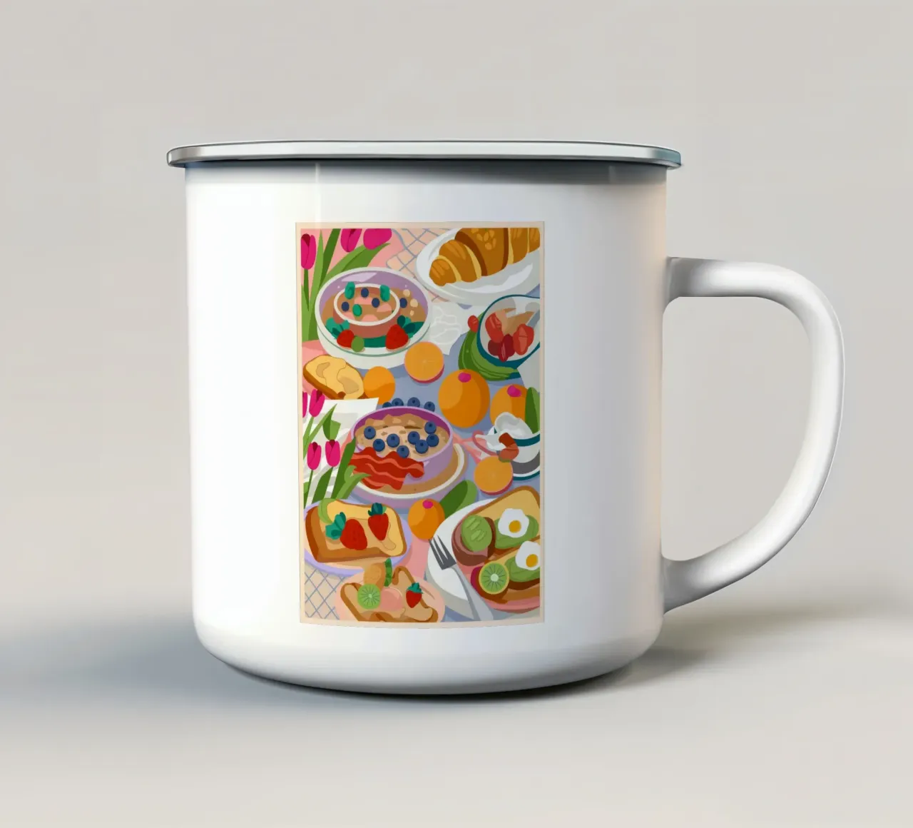 Colazione tazza in smalto da Lumina Vision