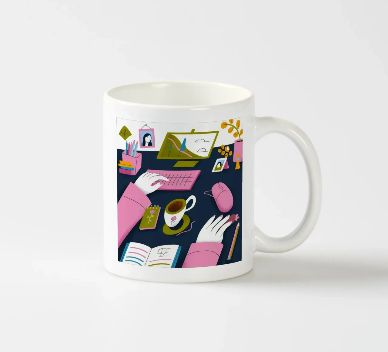 Creative Workspace ceramic mug by Lumina Vision