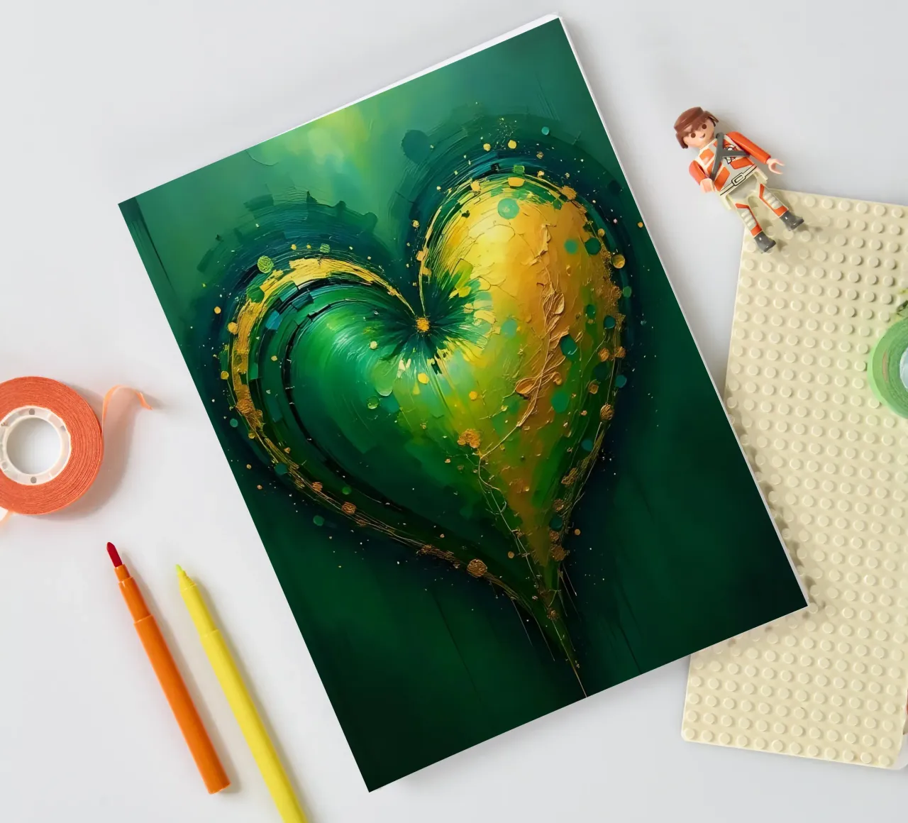 cœur_vert_or_3 carnet de notes de Pink- und LoveArt by LK