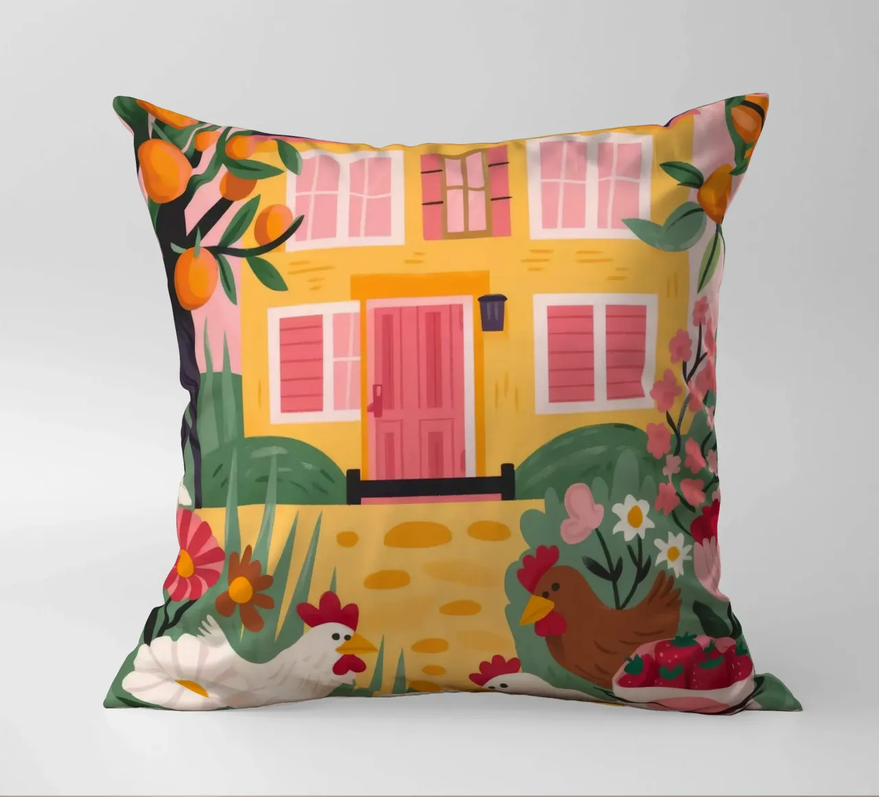 Incantevole cottage floreale cuscino da Lumina Vision