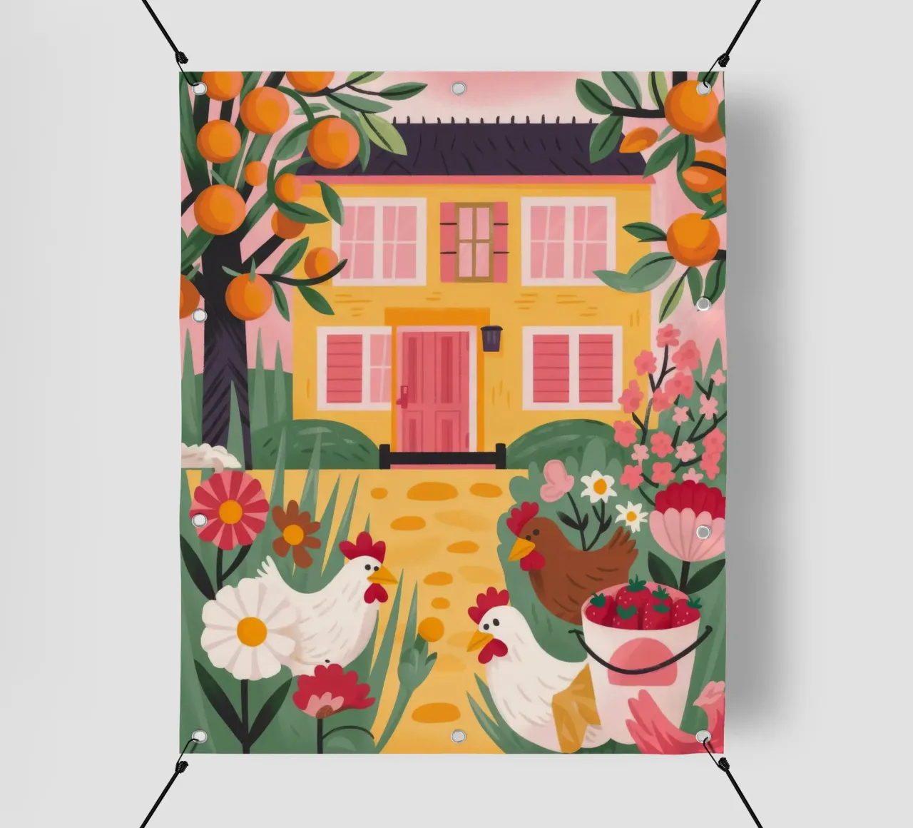 Incantevole cottage floreale telo in pvc da Lumina Vision
