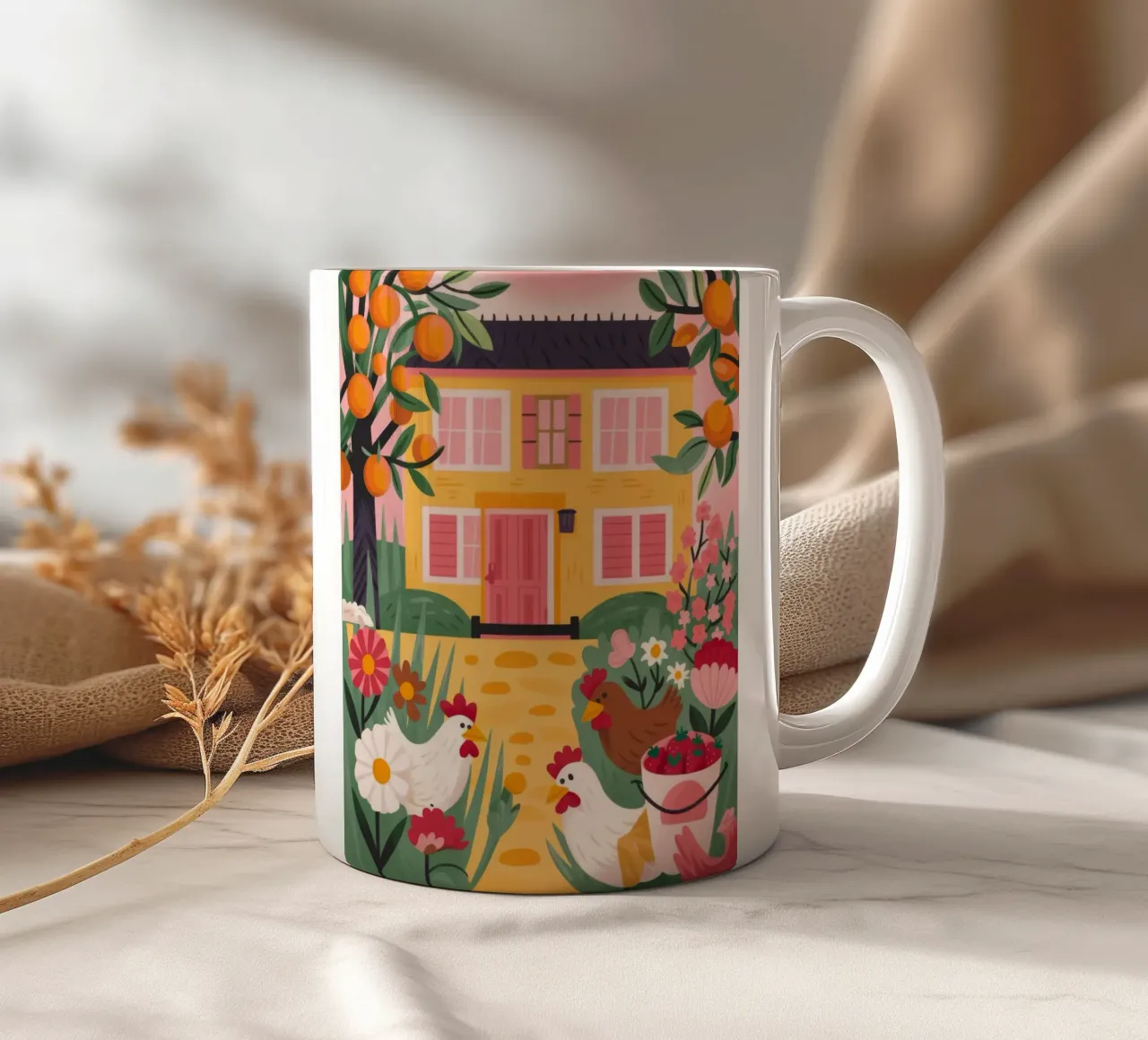 Incantevole cottage floreale tazza in ceramica da Lumina Vision
