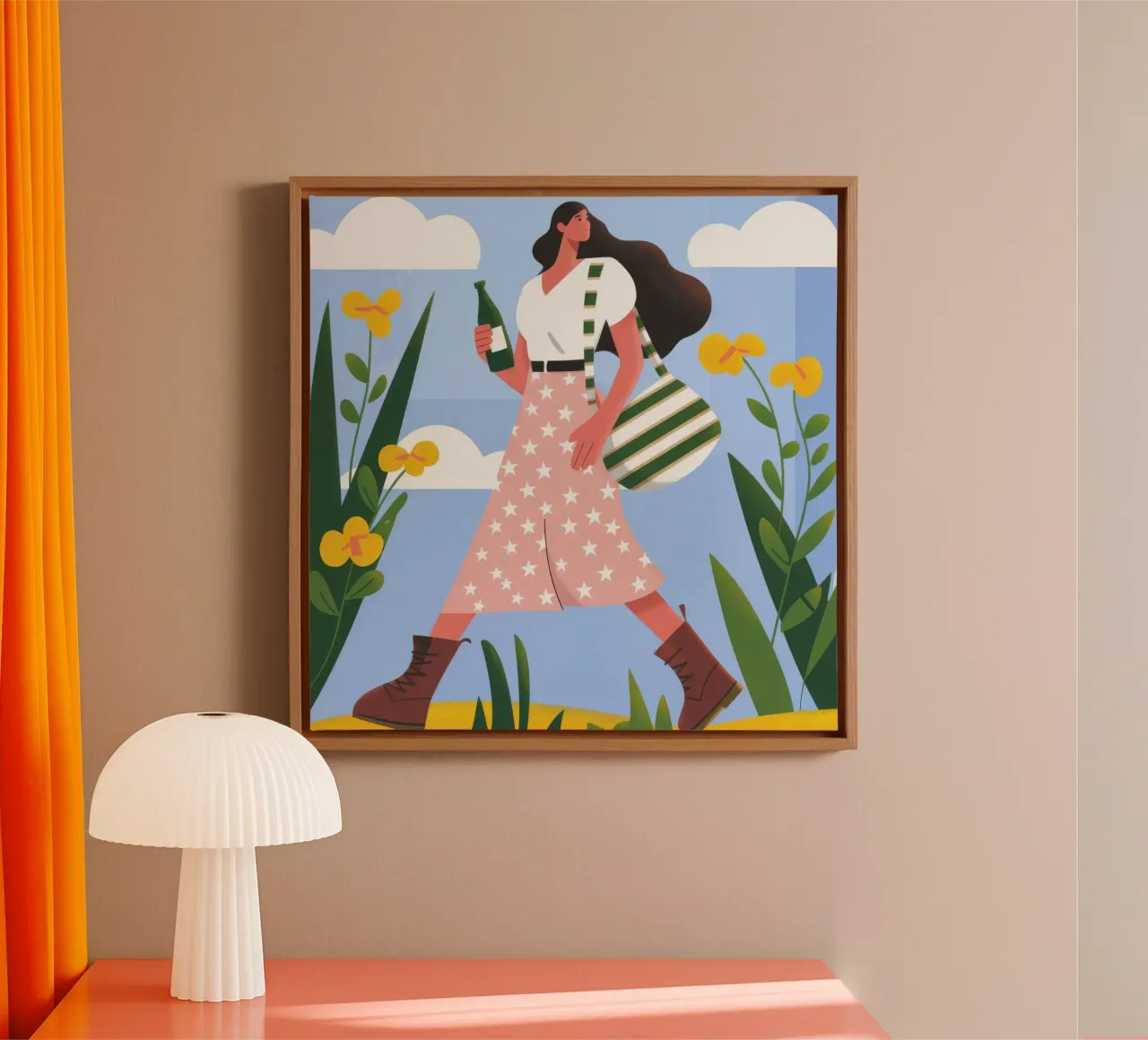 Joyful Spring Stroll canvas with Floater frame by Lumina Vision
