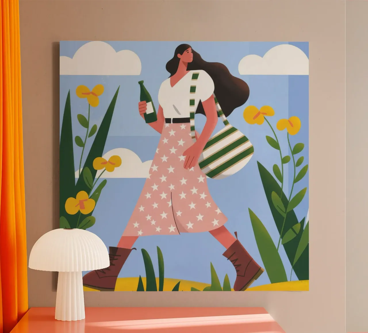 Joyful Spring Stroll canvas with Floater frame by Lumina Vision