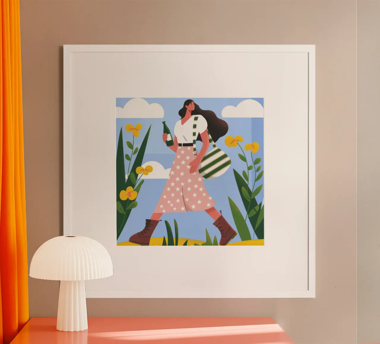 Passeggiata gioiosa di primavera poster con telaio in plastica da Lumina Vision