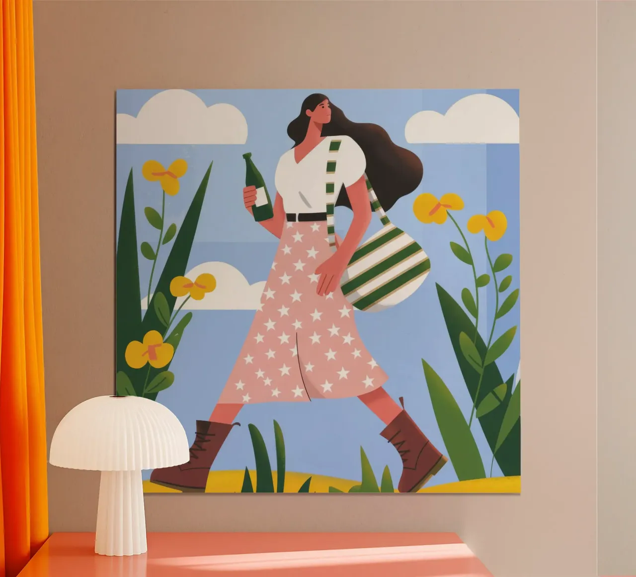 Passeggiata gioiosa di primavera poster con telaio in plastica da Lumina Vision