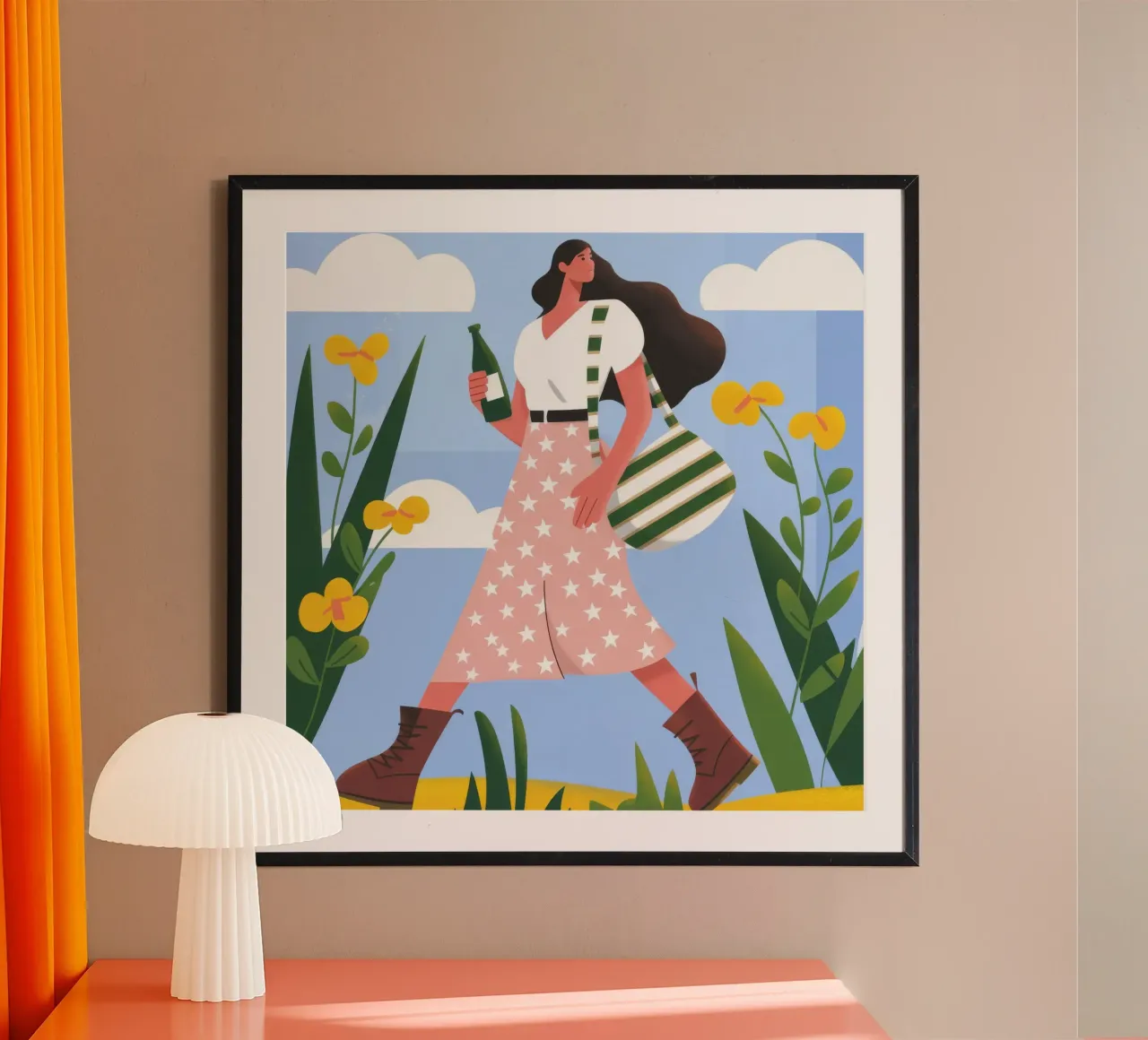 Passeggiata gioiosa di primavera poster con telaio in plastica da Lumina Vision