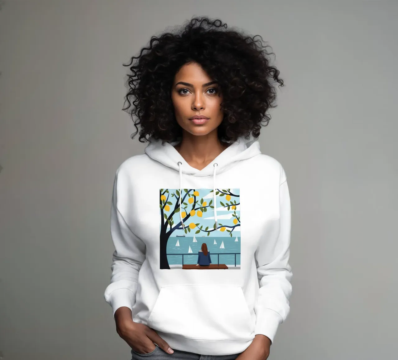 Serene Coastal View hoodie by Lumina Vision
