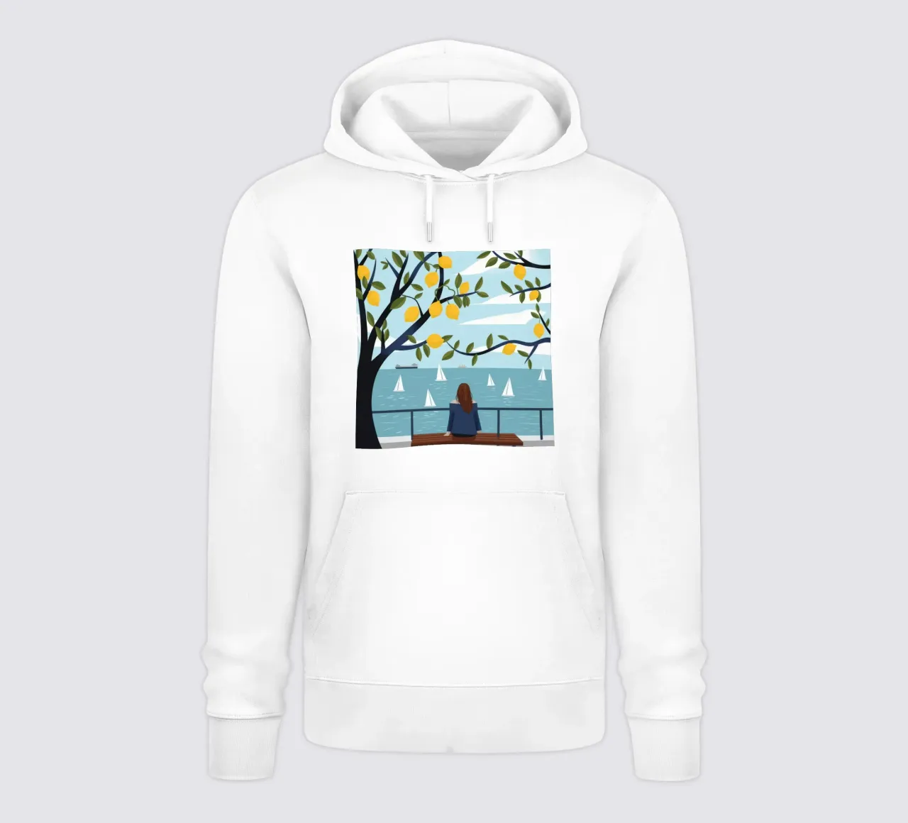 Serene Coastal View hoodie by Lumina Vision