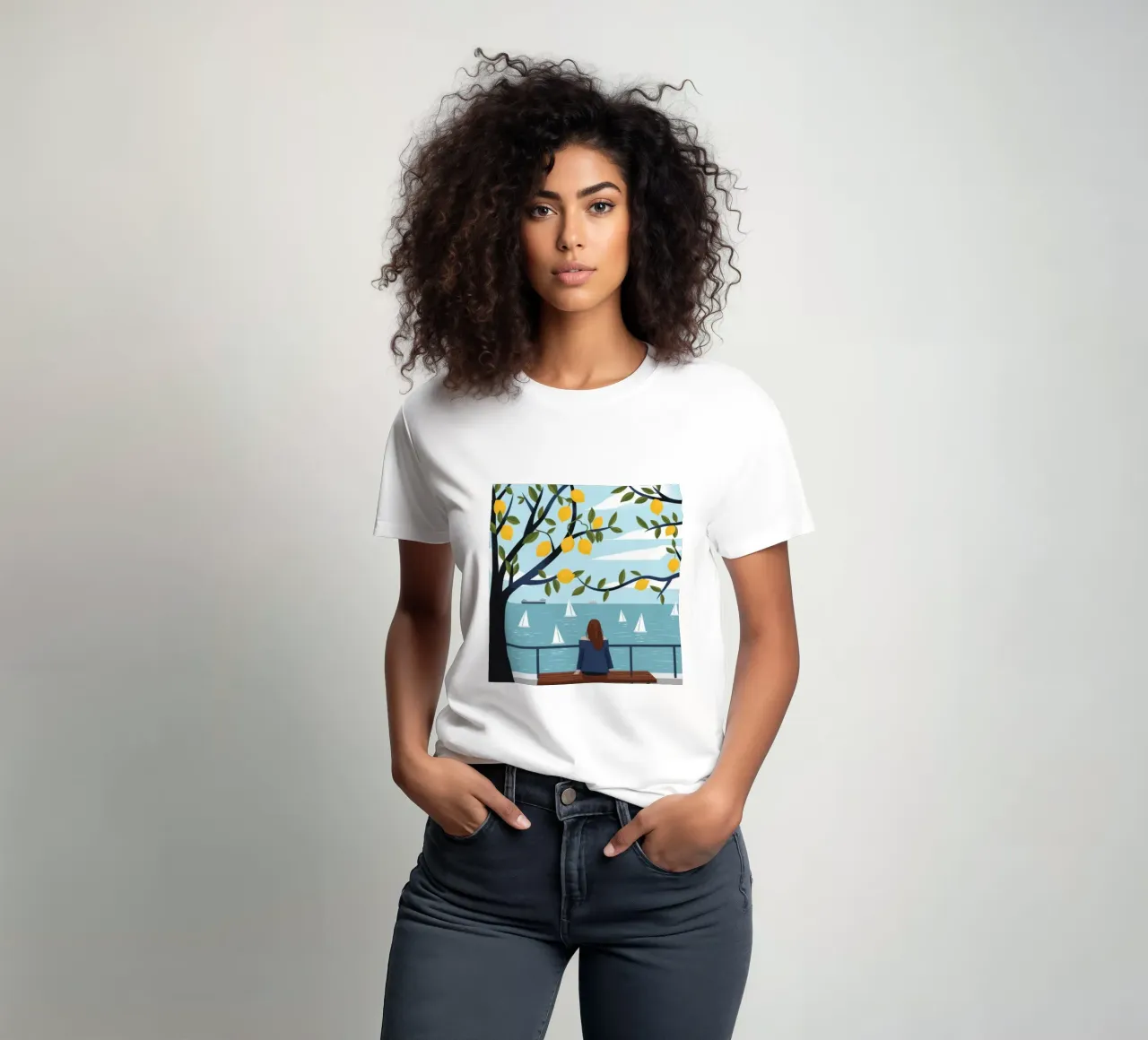 Vue sereine sur la côte t-shirt de Lumina Vision