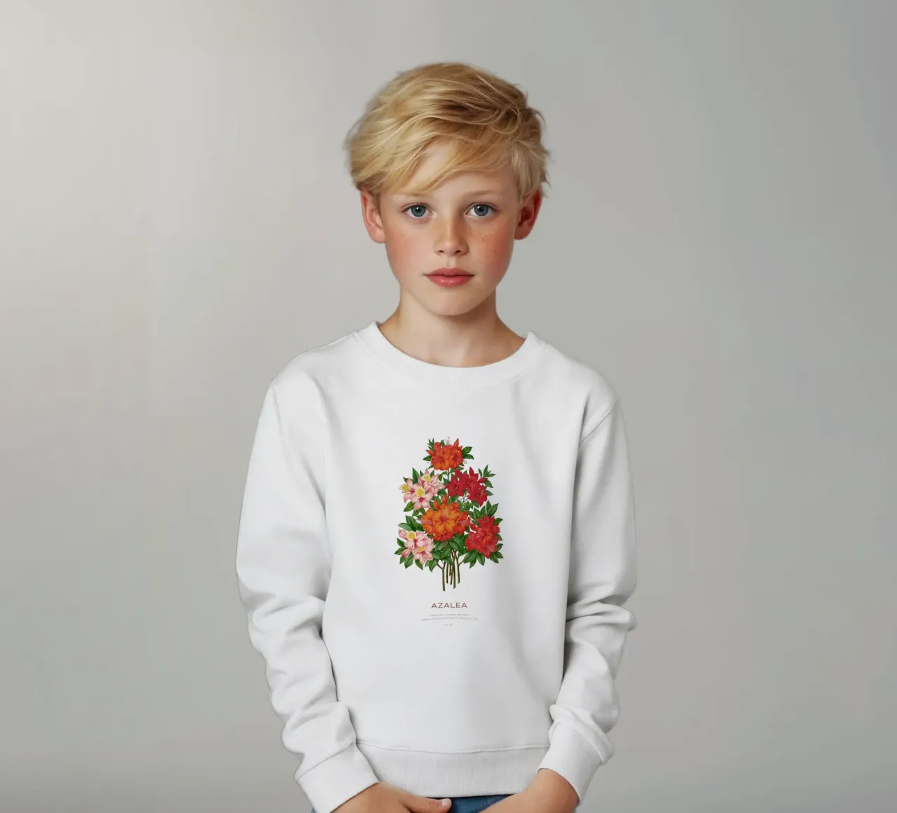 Fiori di azalea o rododendro felpa bambino da Vintagrafica
