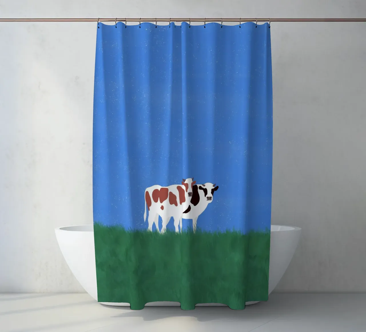 Mucche nell'erba tenda da doccia da Little Dean