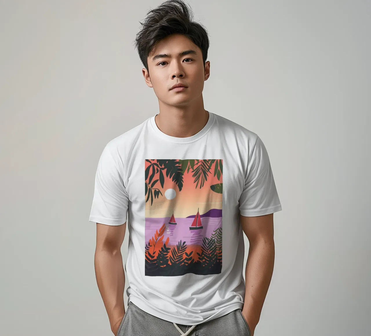 Avventura in barca a vela al tramonto t-shirt da Lumina Vision