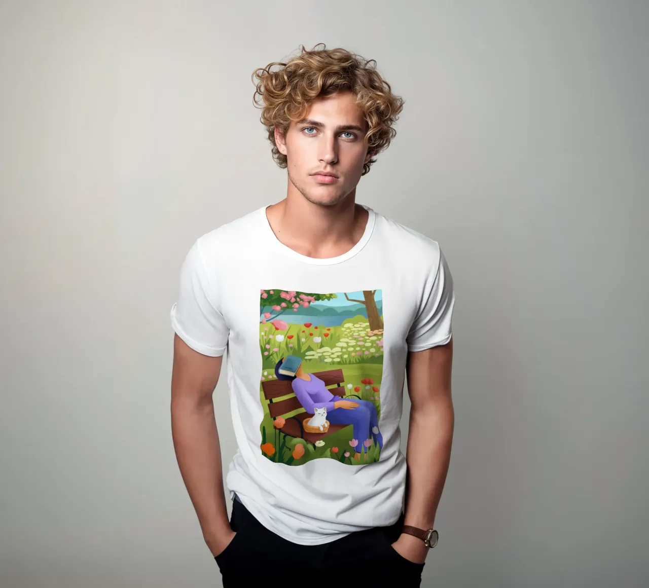 Sieste paisible dans un parc t-shirt de Lumina Vision