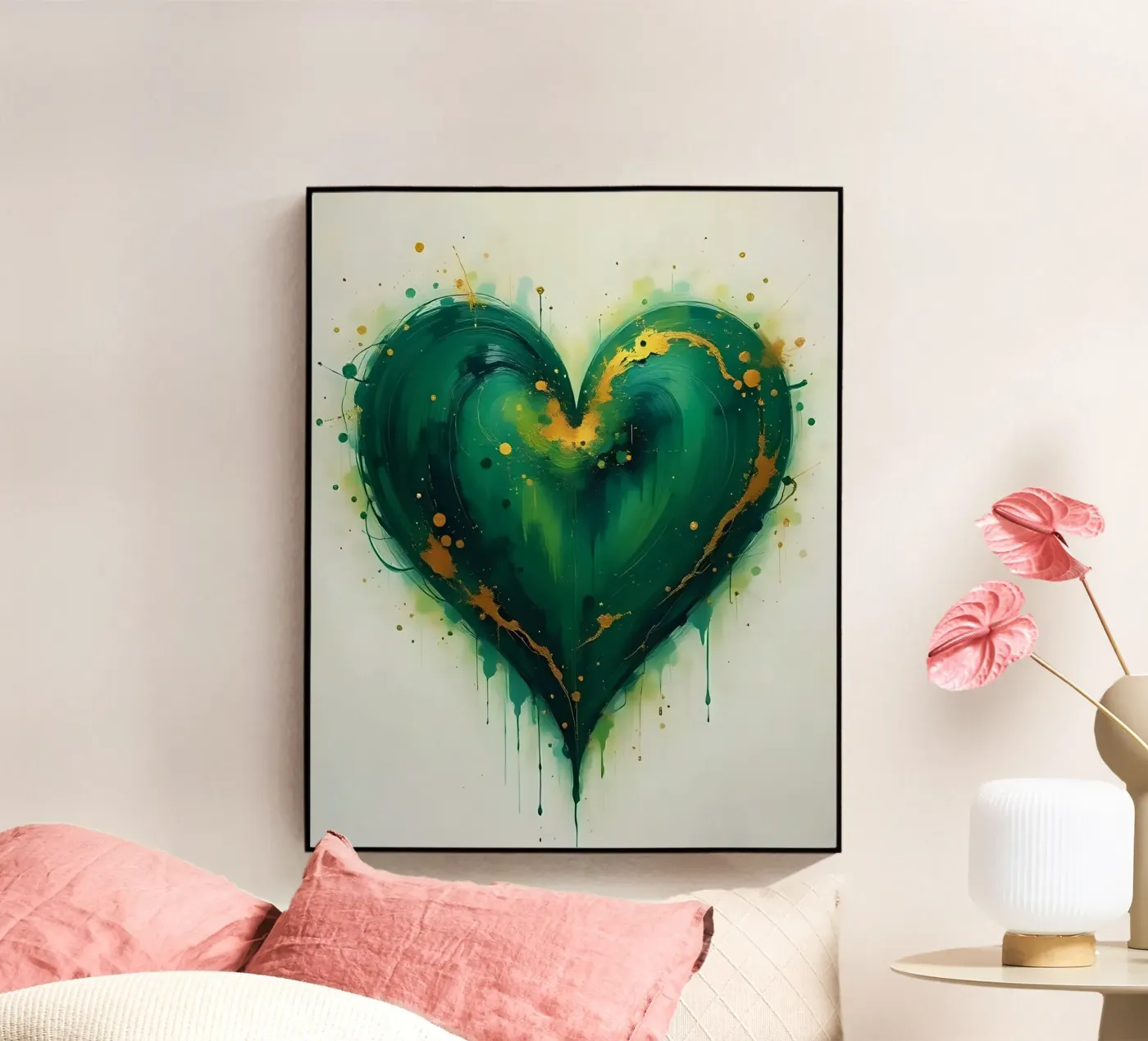 cuore_verde_oro_5 plexiglass da Pink- und LoveArt by LK