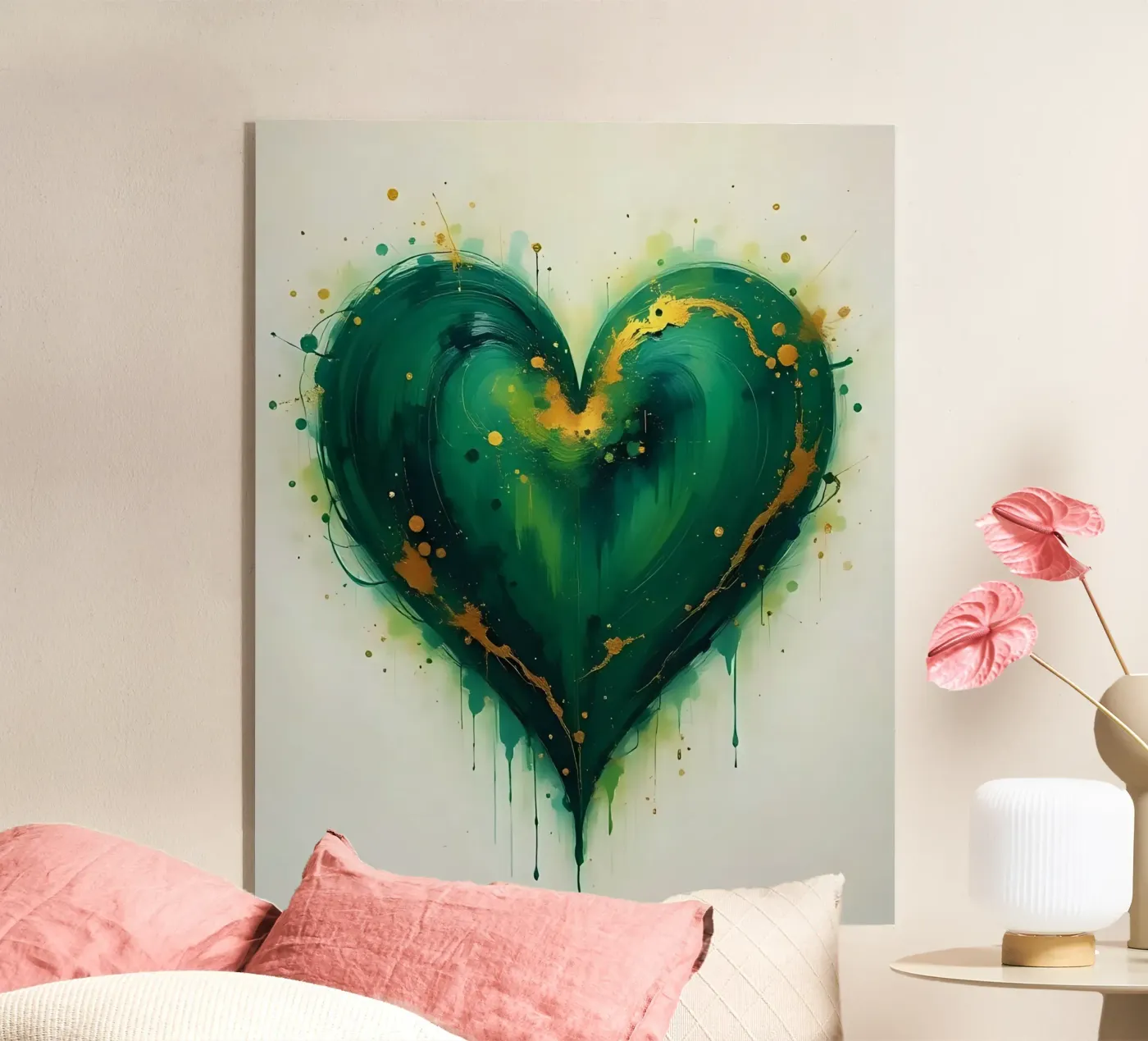 cuore_verde_oro_5 plexiglass da Pink- und LoveArt by LK