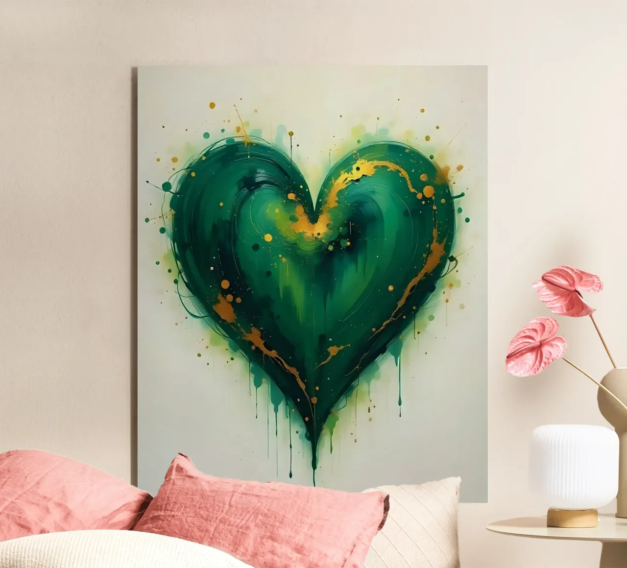 cuore_verde_oro_5 alluminio dibond da Pink- und LoveArt by LK