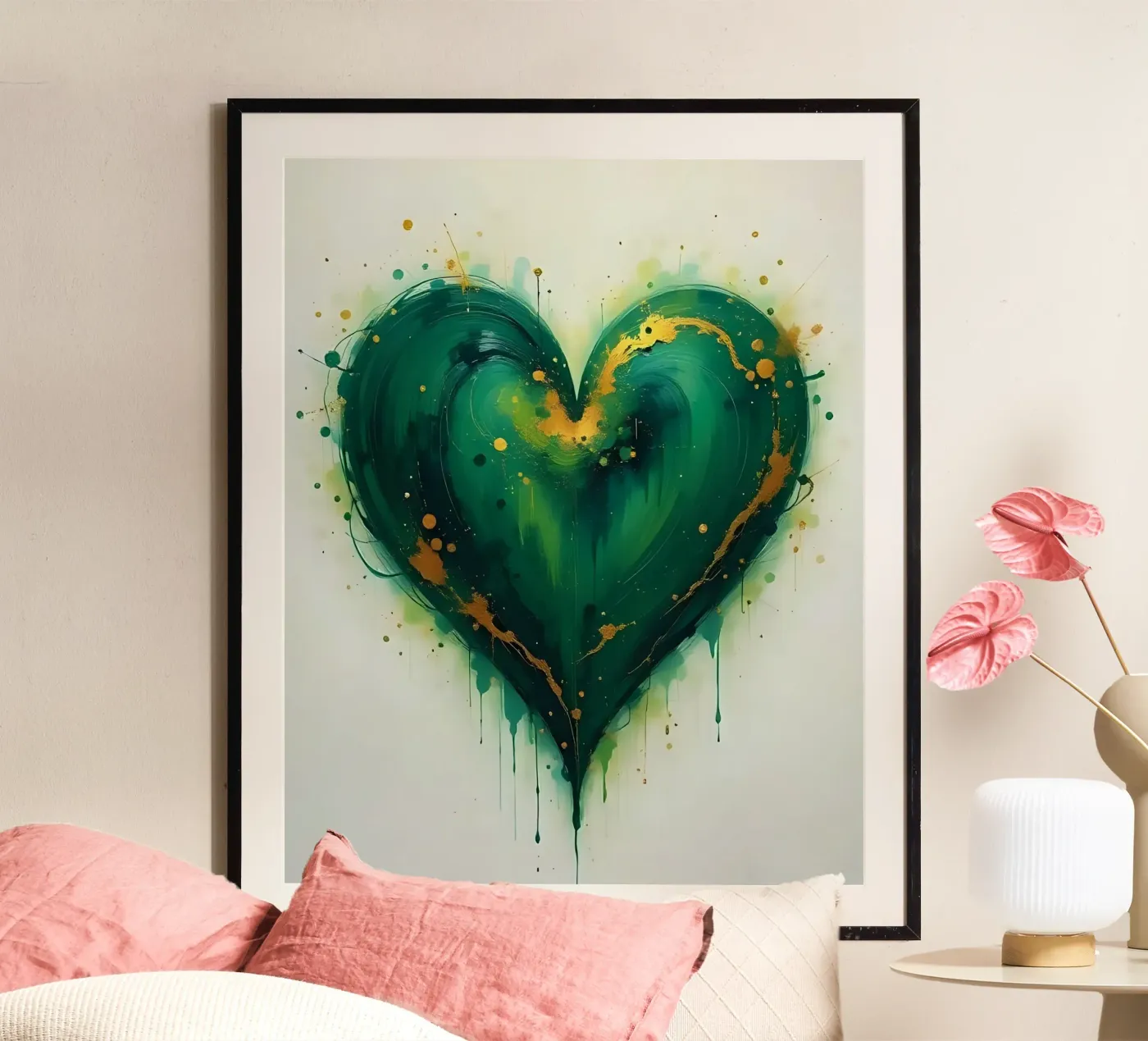 cuore_verde_oro_5 poster da Pink- und LoveArt by LK