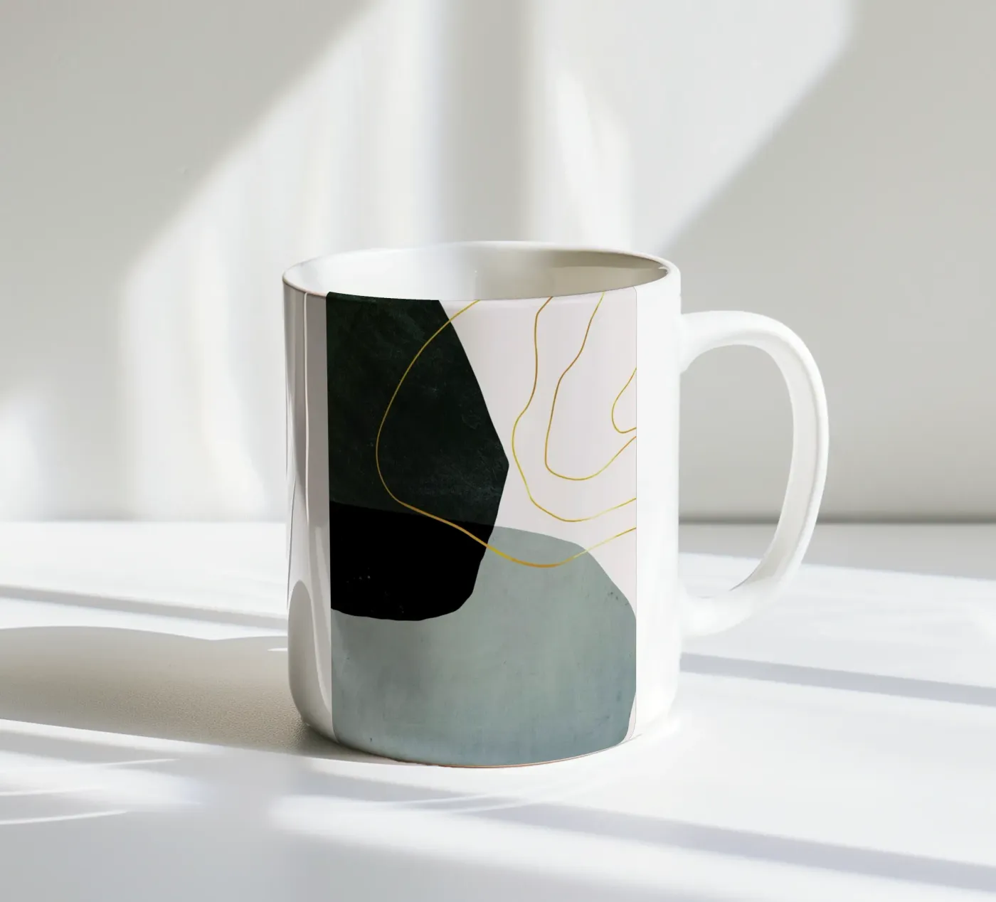 Gold Interplay ceramic mug by Pure