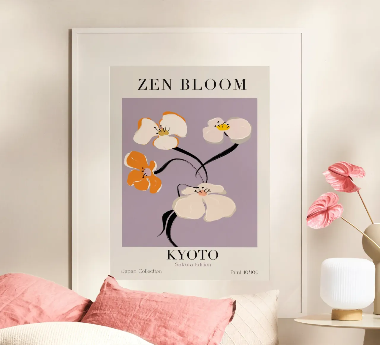 Zen Bloom Kyoto No 02 poster con telaio in alluminio da treechild