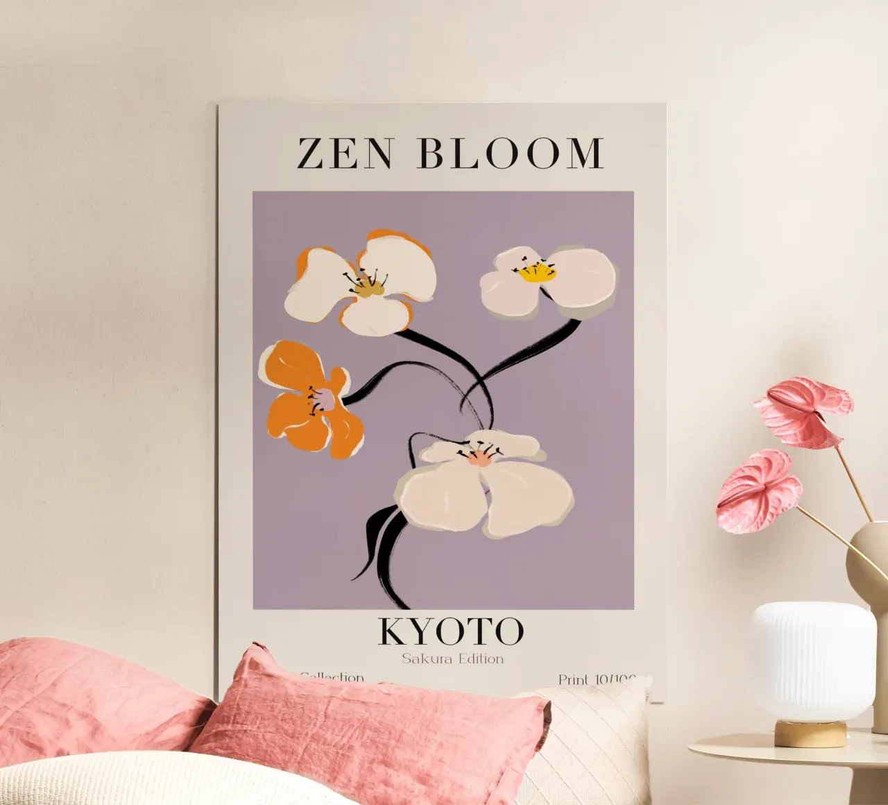 Zen Bloom Kyoto No 02 poster con telaio in alluminio da treechild