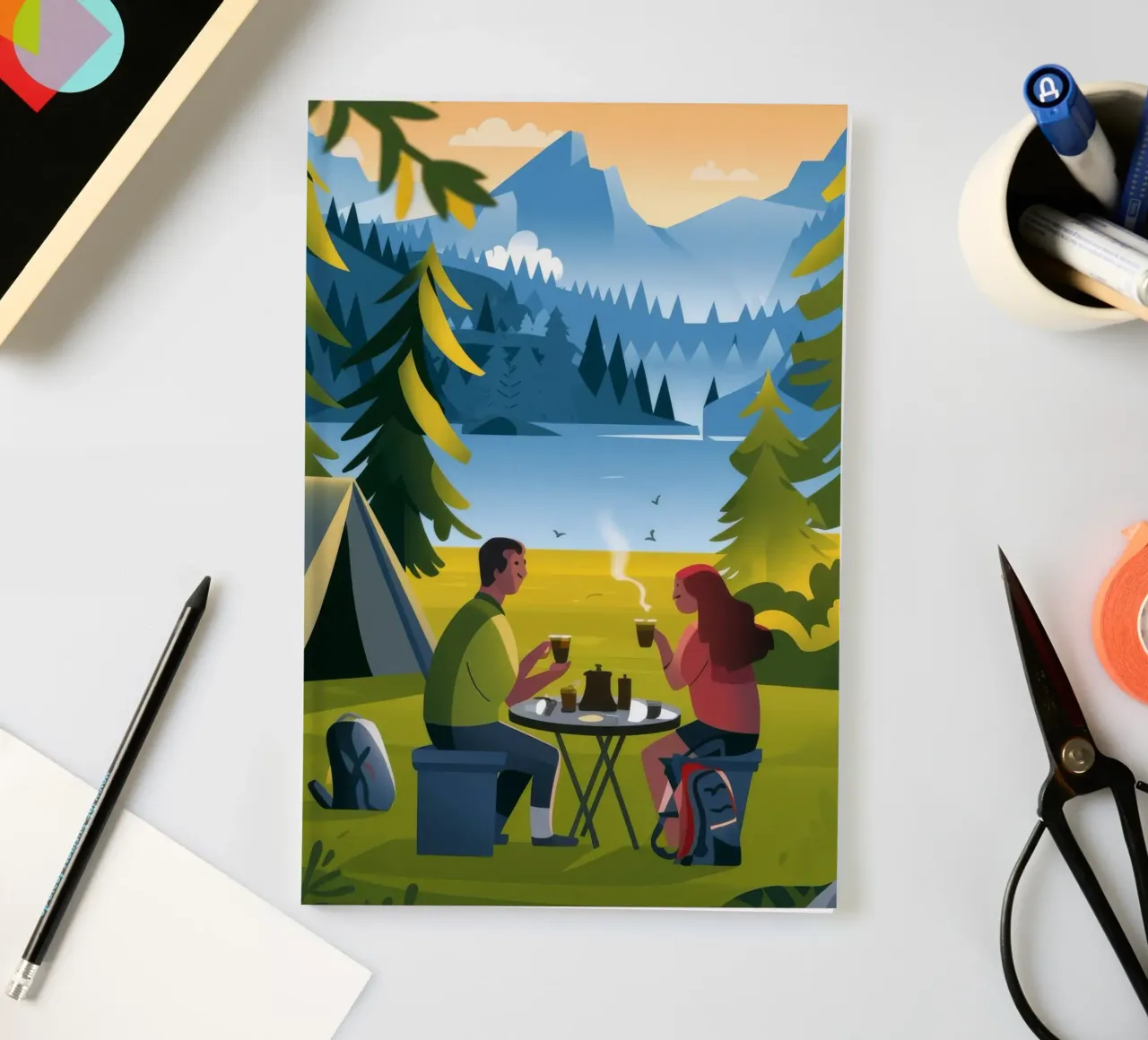Mountain Camping Escape notebook by Lumina Vision