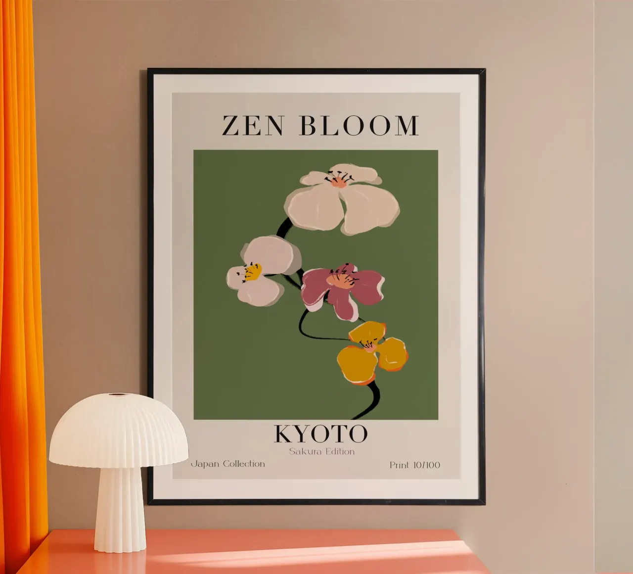 Zen Bloom Kyoto No 04 poster con telaio in alluminio da treechild
