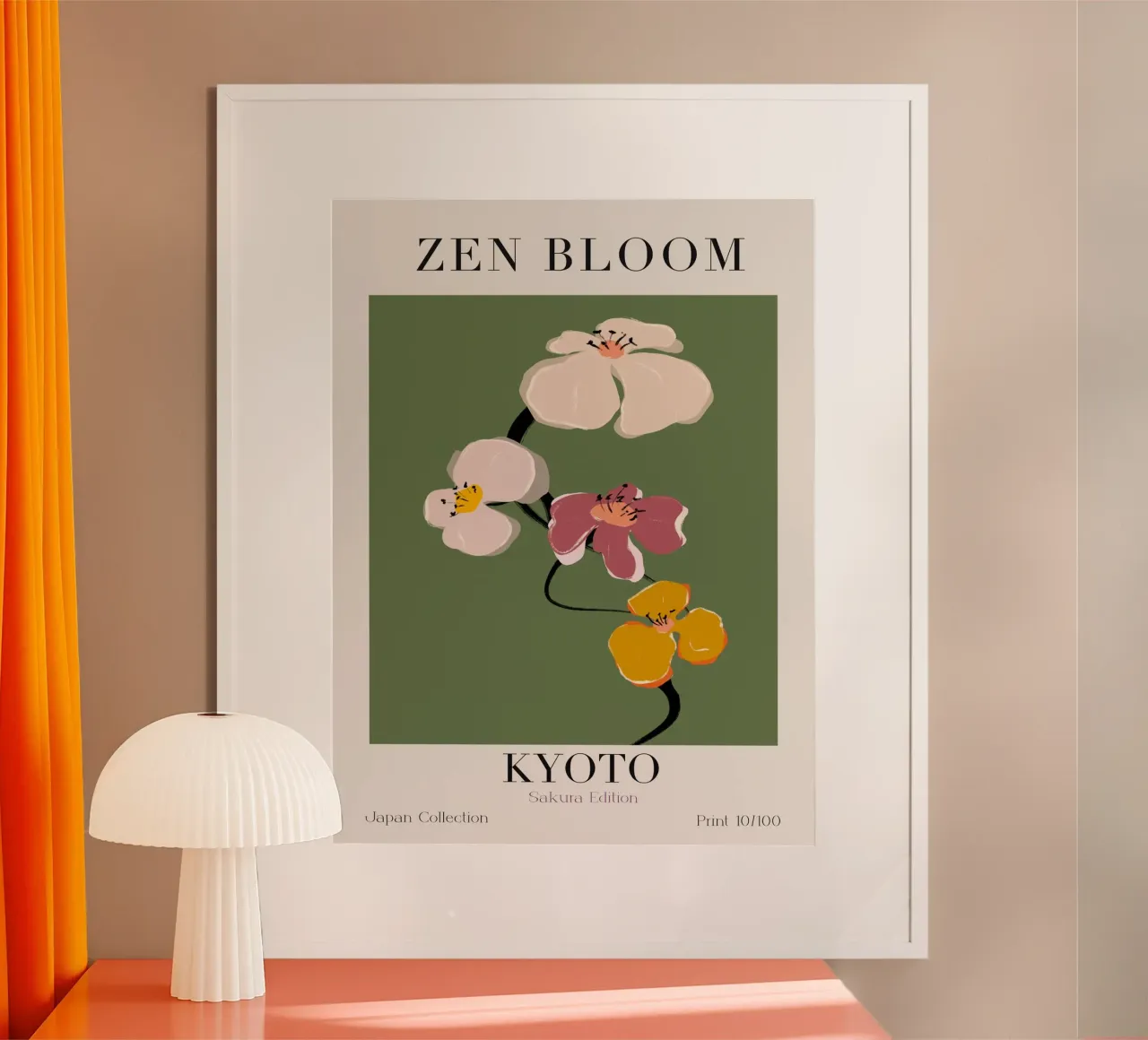 Zen Bloom Kyoto No 04 poster con telaio in alluminio da treechild