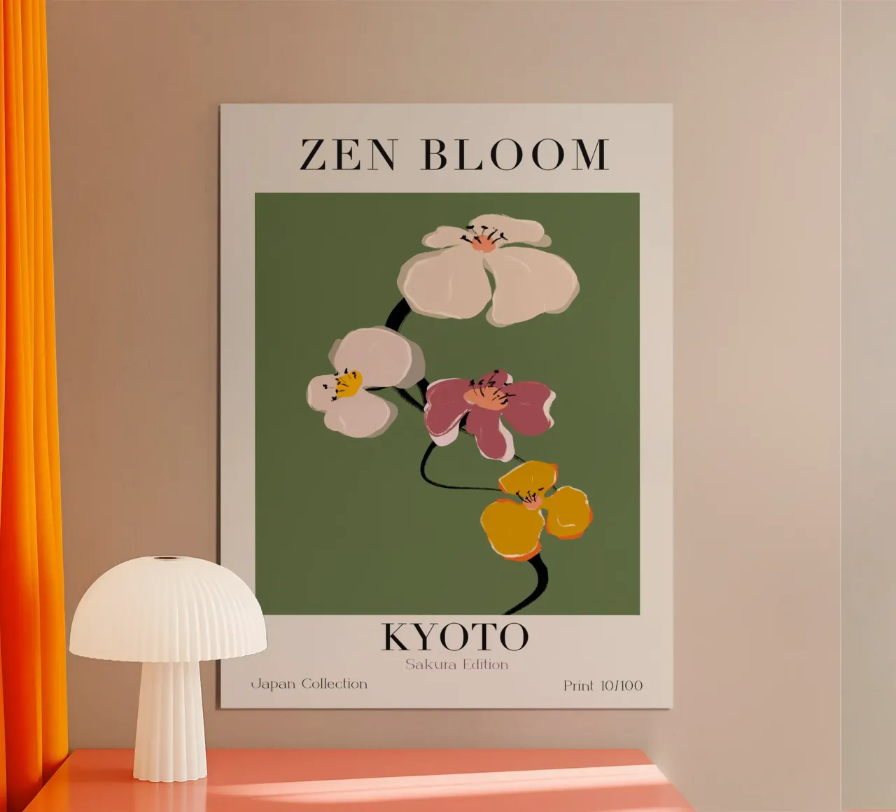 Zen Bloom Kyoto No 04 poster con telaio in alluminio da treechild
