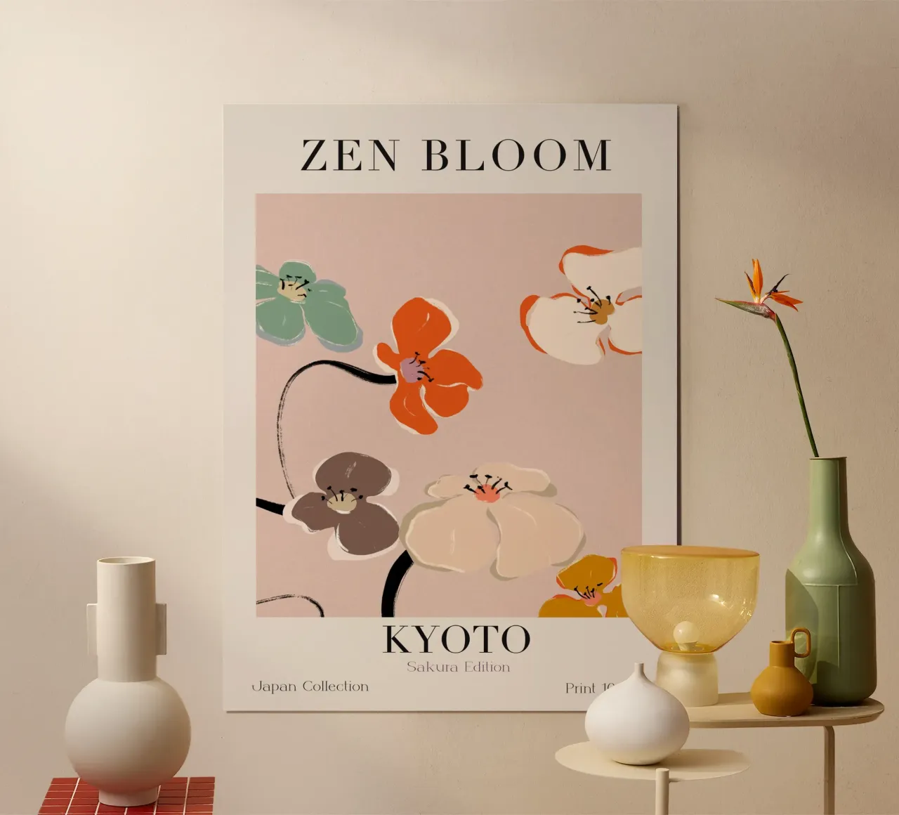Zen Bloom Kyoto No 05 poster con telaio in alluminio da treechild