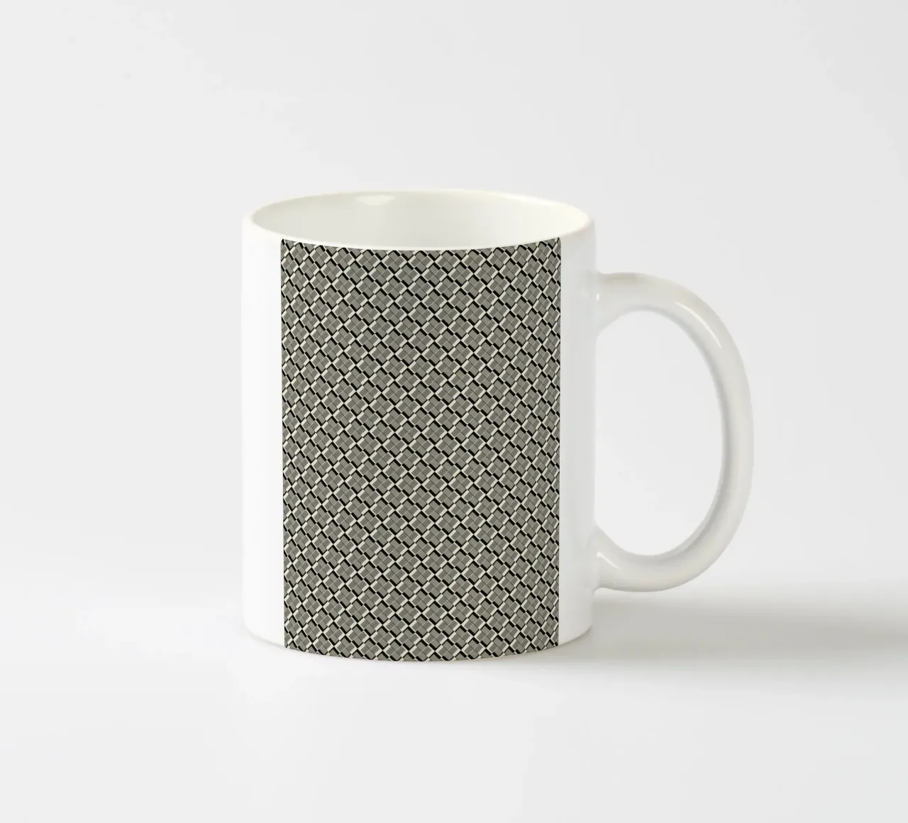 Black And White Geometric Pattern iv ceramic mug by Little Dean