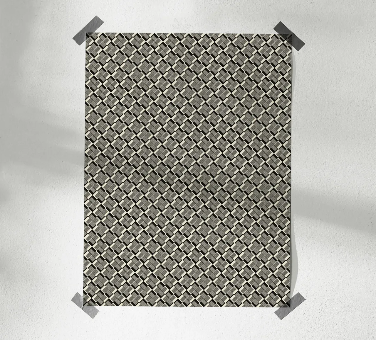Black And White Geometric Pattern iv hahnemühle by Little Dean