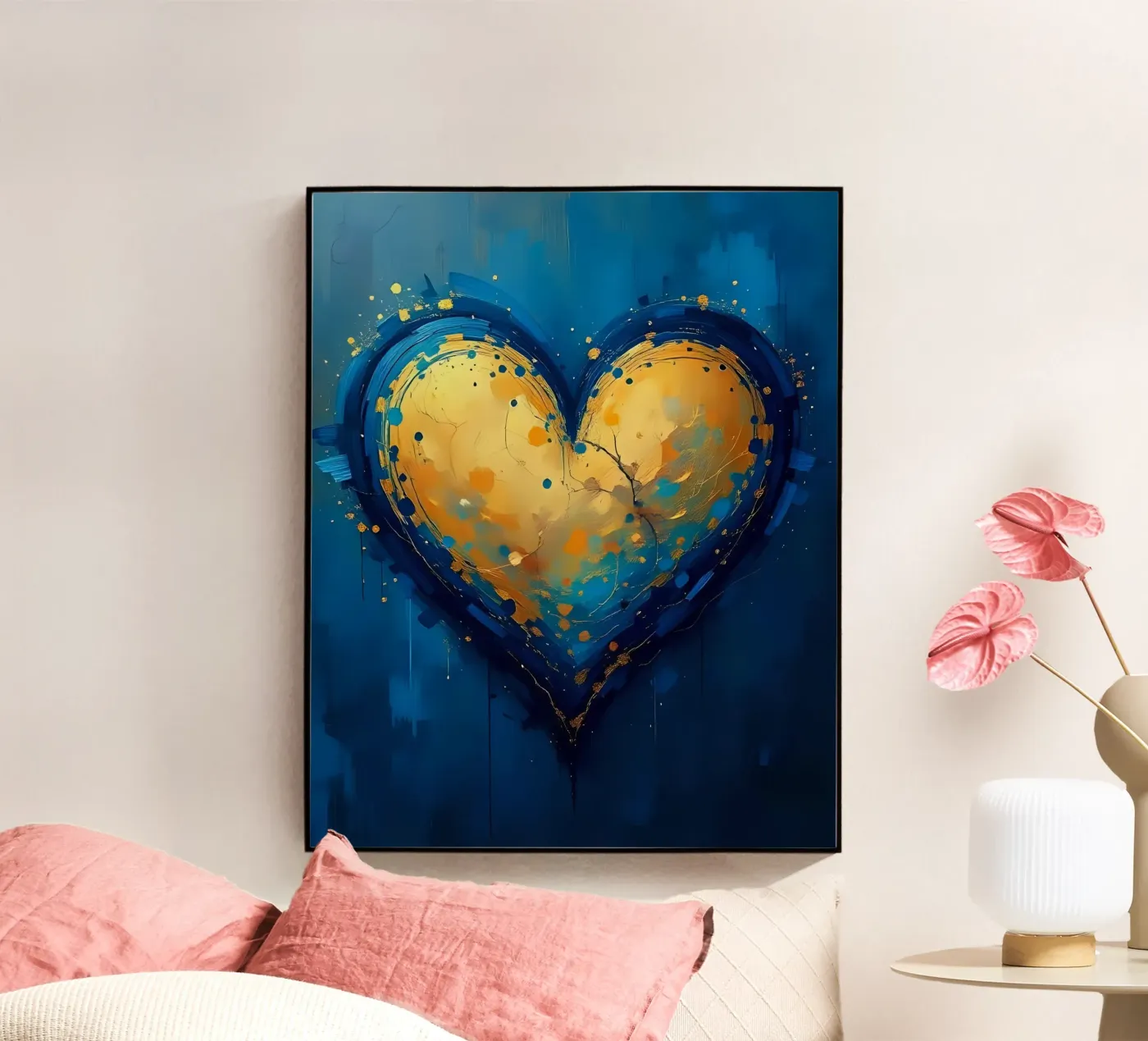 heart_blue_gold_1 plexiglass da Pink- und LoveArt by LK