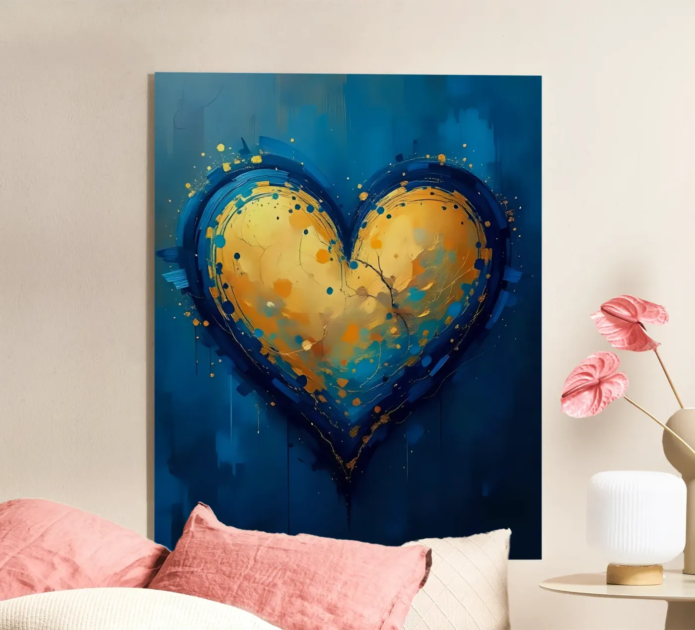 heart_blue_gold_1 plexiglass da Pink- und LoveArt by LK