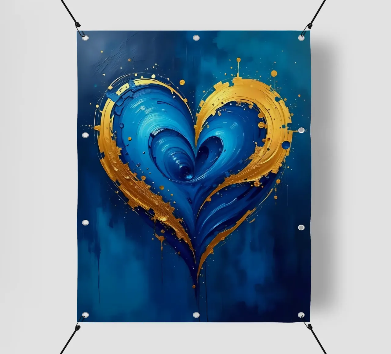 heart_blue_gold_2 pvc cover by Pink- und LoveArt by LK