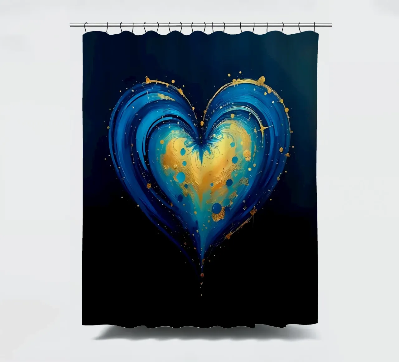 cuore_blu_oro_3 tenda da doccia da Pink- und LoveArt by LK