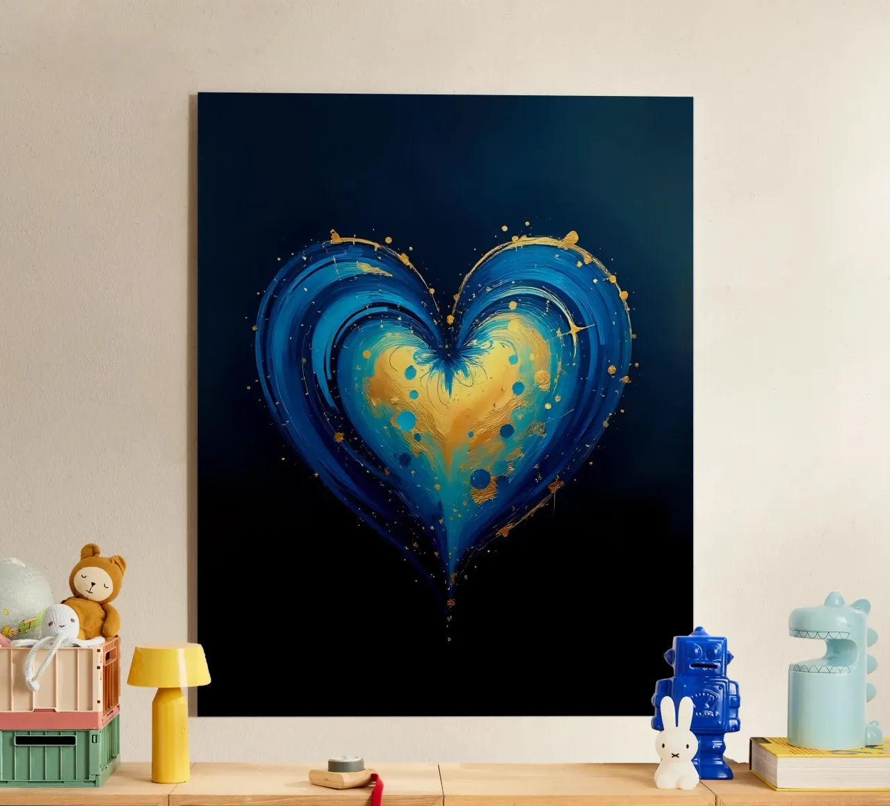 cuore_blu_oro_3 plexiglass da Pink- und LoveArt by LK