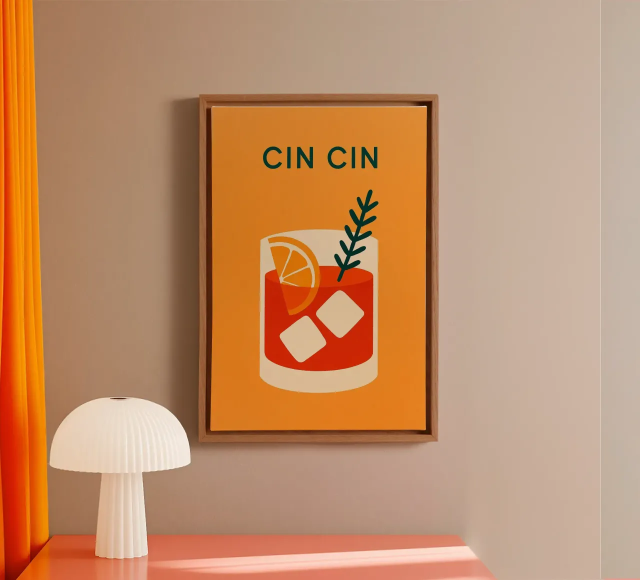 Cin Cin – Aperitivo in Farbe tela con Cornice a cassetta da Grande Bellezza