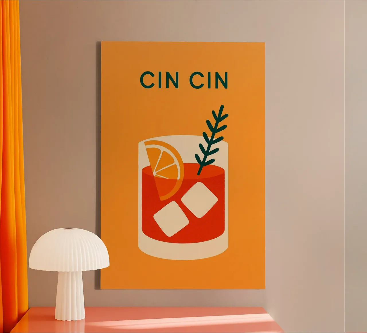Cin Cin – Aperitivo in Farbe tela con Cornice a cassetta da Grande Bellezza