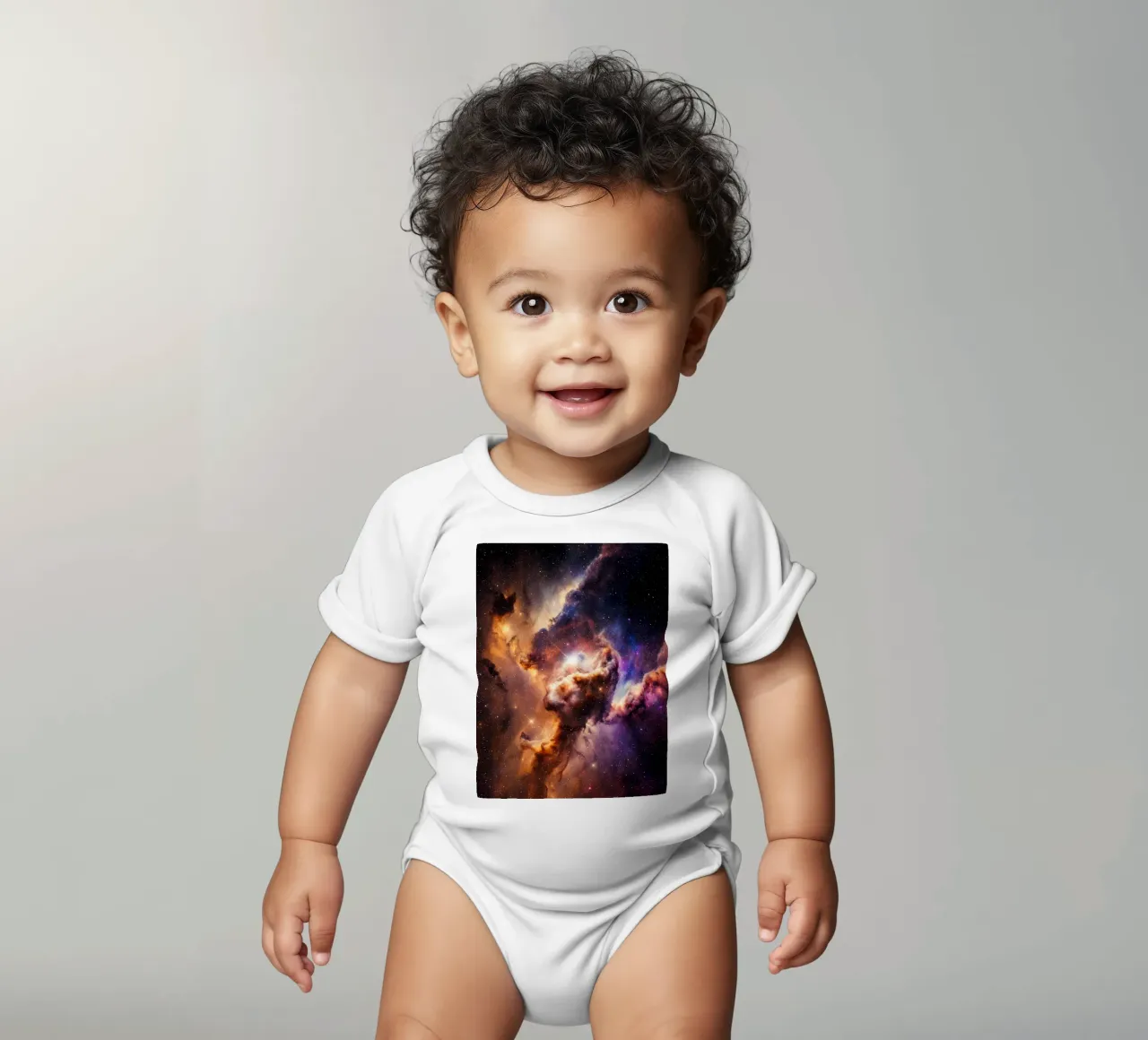 Mistelle short-sleeve baby romper by Stellar Dream Art