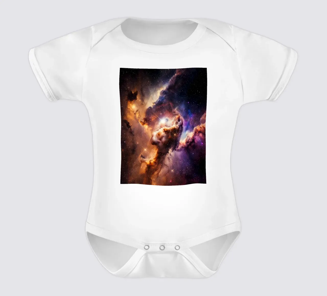 Mistelle short-sleeve baby romper by Stellar Dream Art
