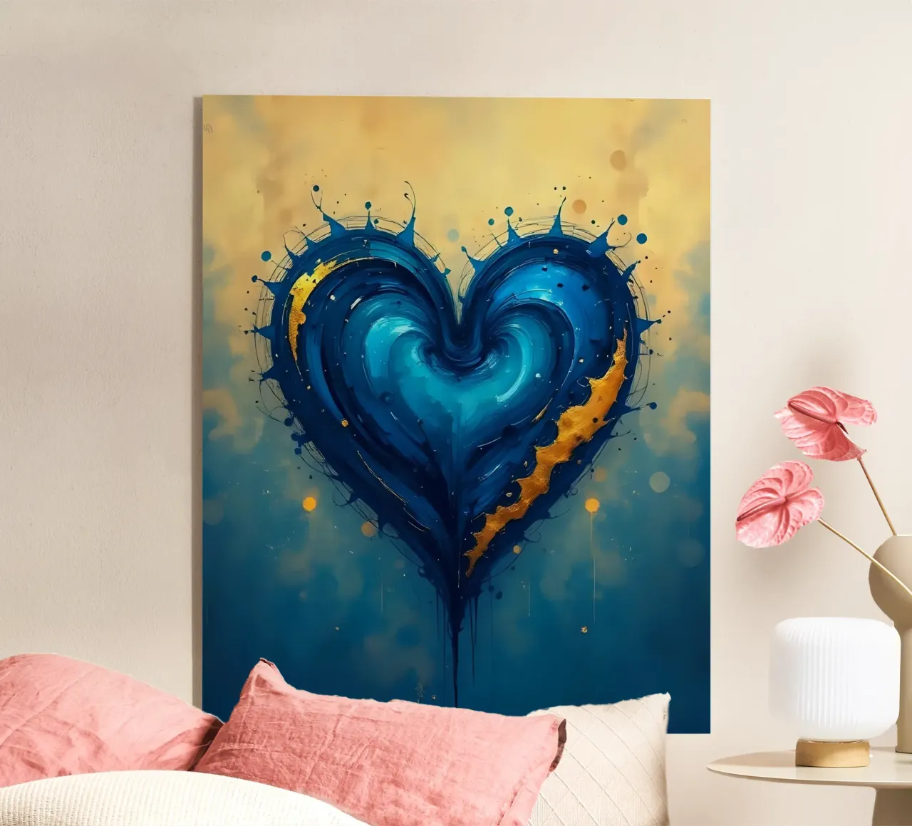 cuore_blu_oro_5 plexiglass da Pink- und LoveArt by LK