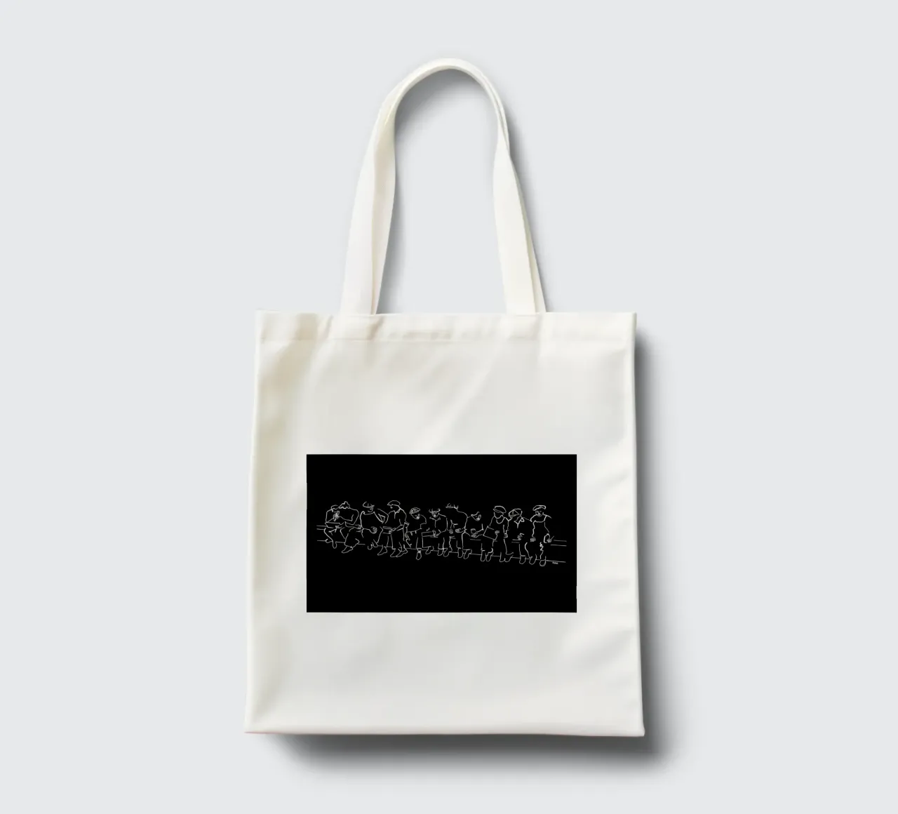 Lunch atop a Skyscraper tote bag by Ninhol