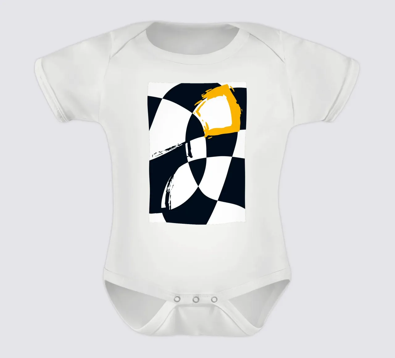Geometric patterns short-sleeve baby romper by LisaArtes