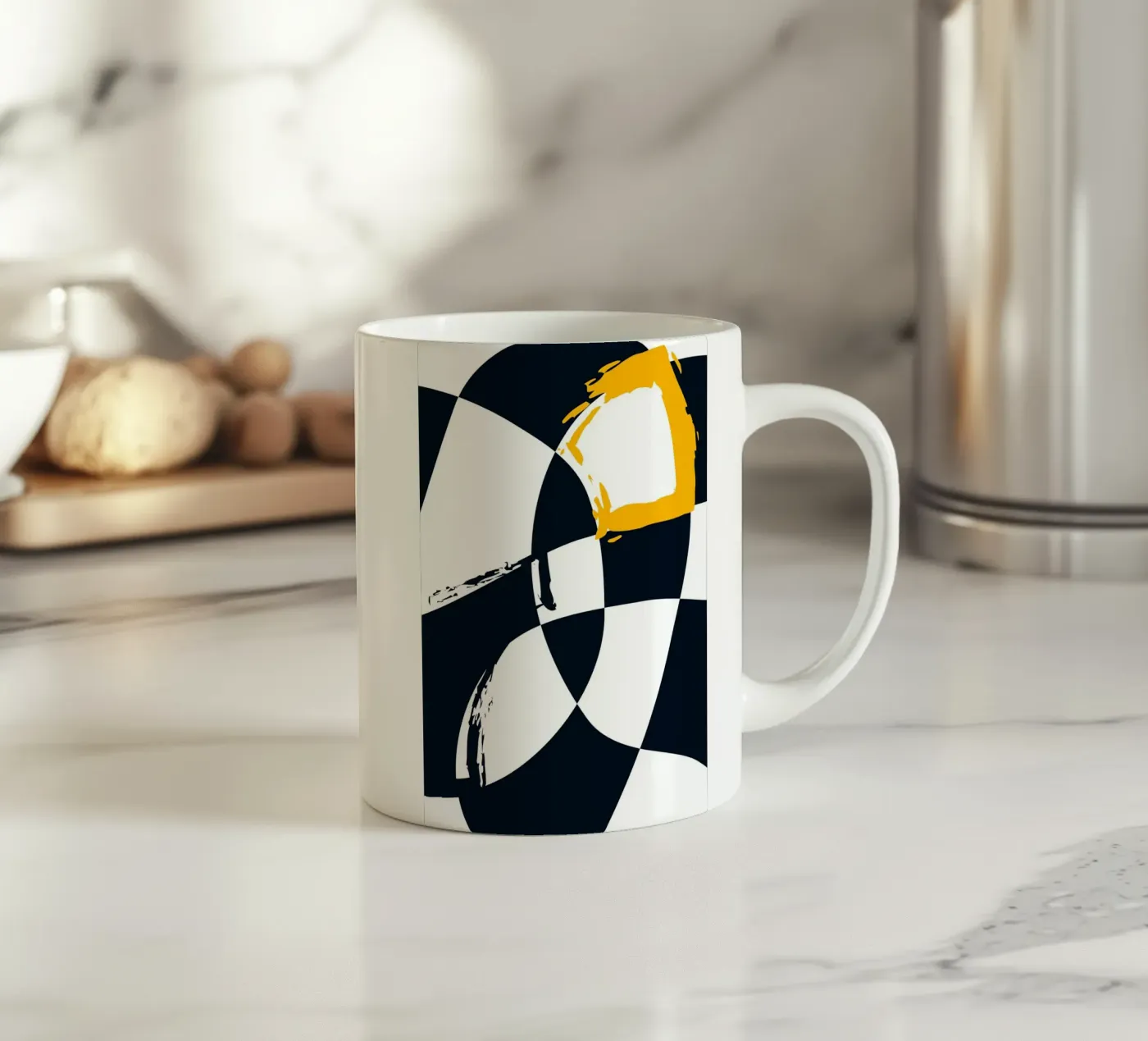 Geometric patterns ceramic mug by LisaArtes